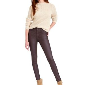 NEW Banana Republic High Rise Skinny Coated Chocolate Brown Pants SIZE 27 PETITE